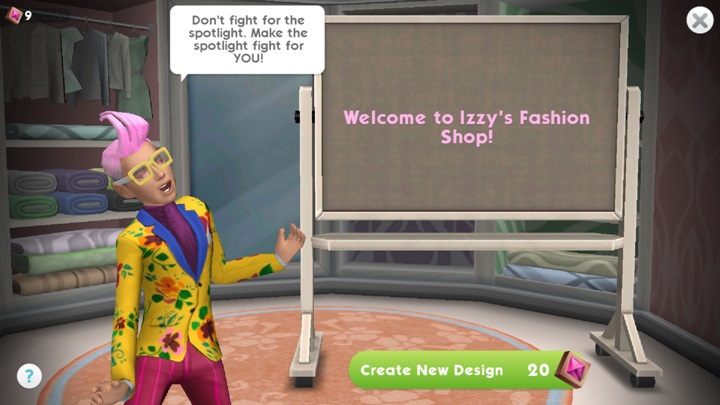 You can spend the gems in Izzys boutique - Tickets | Money and tickets - Money and tickets - The Sims Mobile Game Guide