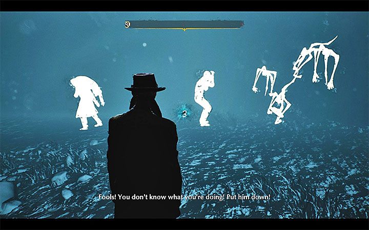 A blue cloud will appear and so you can proceed with the retrocognition - Deal with the Devil | The Sinking City walkthrough - Main cases - The Sinking City Guide