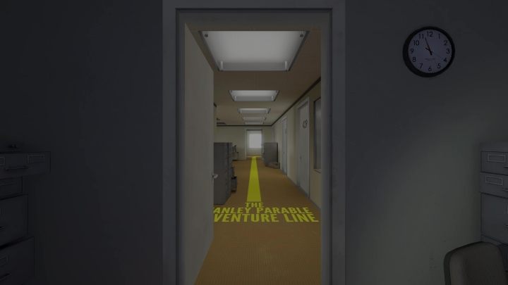 This time you'll see a yellow line after you start the game - Stanley Parable Ultra Deluxe: Right door - list of all endings - All endings - Stanley Parable Ultra Deluxe Guide