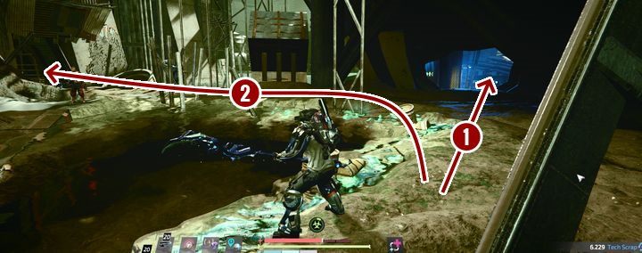 Go straight ahead, where the blue light is on, use the elevator to unlock the first shortcut. - Port Nixon - The Drug Lord | The Surge 2 Walkthrough - Main story - The Surge 2 Guide