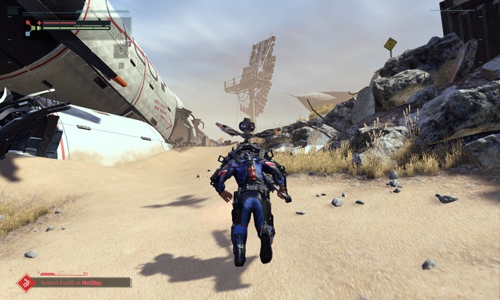 The first robots on your path are damaged. You can destroy them with a single hit - Abandoned Production | The Surge Walkthrough - Walkthrough - The Surge Game Guide