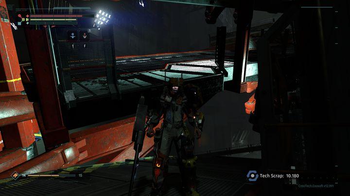 Once you defeat the boss, go left (from the dilapidated platform perspective) - Ventilation Tower | The Surge Walkthrough - Walkthrough - The Surge Game Guide