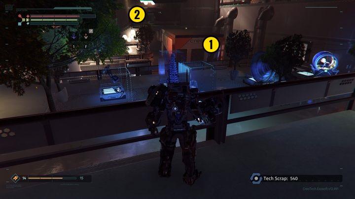 Once at the top, head towards the Medical Station [1] - Research Zone | The Surge Walkthrough - Walkthrough - The Surge Game Guide