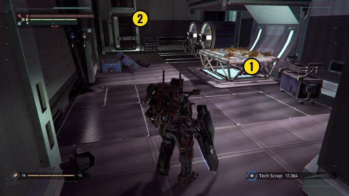 Defeat your opponent and destroy the cabinet to gain access to a new implant [1] - Research Zone | The Surge Walkthrough - Walkthrough - The Surge Game Guide