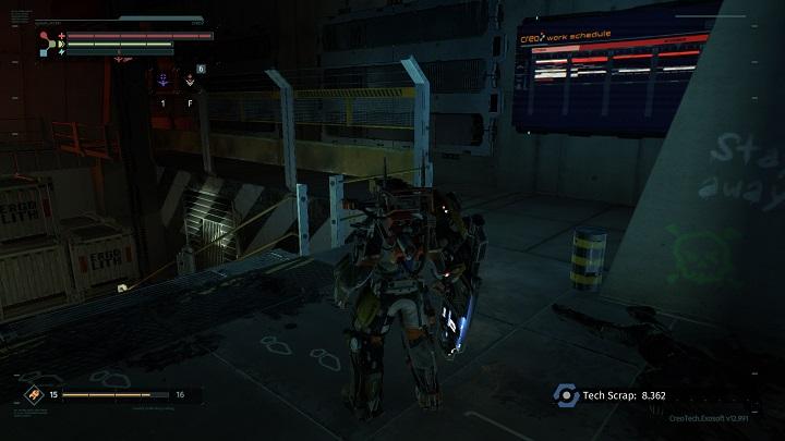 Head left, towards the bridge that can be used to reach a technical corridor (another shortcut to the Medical Station) - Going to Executive levels | The Surge Walkthrough - Walkthrough - The Surge Game Guide