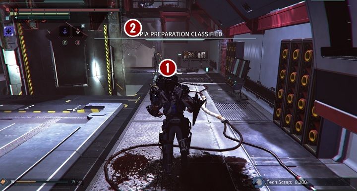 First pick up the Package Delivery recording and then decide whether you want to destroy Utopia protocols or rather keep them - The Nucleus | The Surge Walkthrough - Walkthrough - The Surge Game Guide