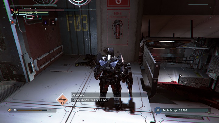 After you start your exploration and get around one of the rooms with an enemy inside, in Nucleus you will walk into a stairwell of sorts, where you encounter numerous enemies - Dr Murphy - Audiologs in The Surge - Audiologs and comics - The Surge Game Guide