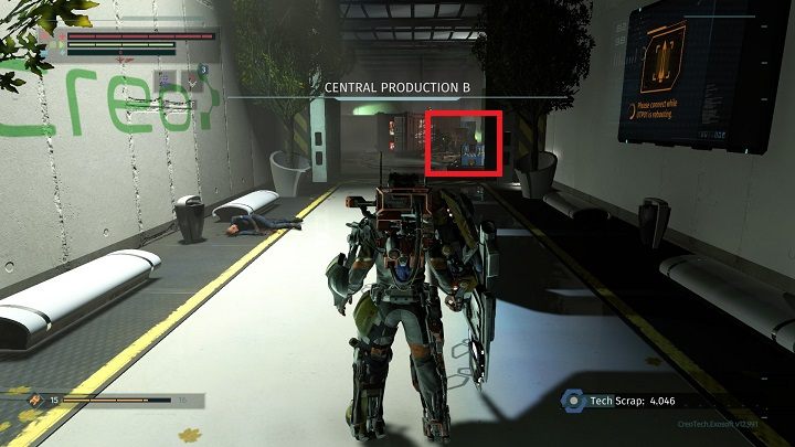 Passage to the place where the armor is hidden can be found near the connection tunnel between the Research Zone and Central Production B - How to get Ironmaus armor in The Surge? - FAQ - The Surge Game Guide