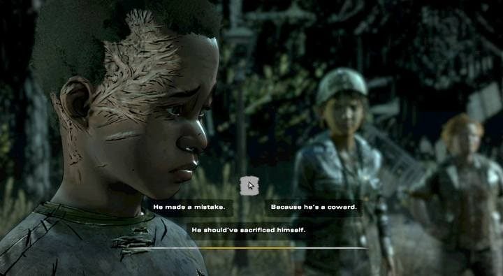 Once Tenn starts conversation with Marlon, your opinion might impact the way the boy will feel afterwards. - Chapter 3 | Episode 1 of The Walking Dead The Final Season - Episode 1 - Done Running - The Walking Dead The Final Season Game Guide