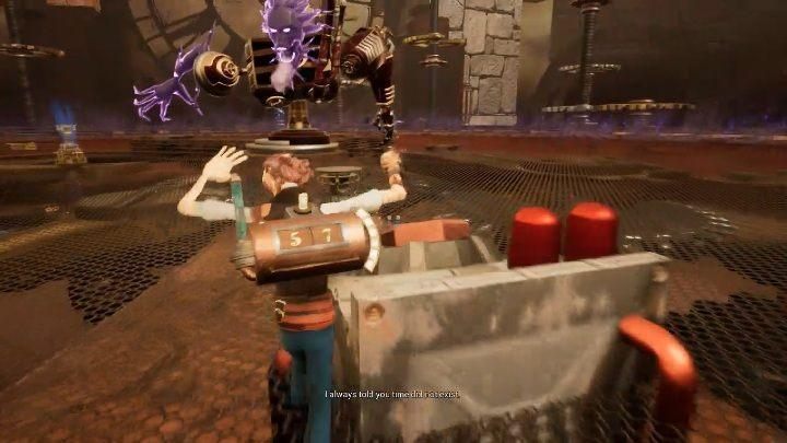 To get rid of the boss you have to stand by on the button at the right moment - Fighting with bosses | Starting Tips | The Watchmaker - Starting Tips - The Watchmaker Game Guide