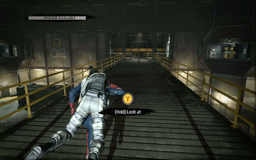 Jumping above the crates, head to the balcony on the right and afterwards to the elevator on the left - Chapter 03 - In the Shadow of Evils Past - p. 2 - Walkthrough - The Amazing Spider-Man - Game Guide and Walkthrough