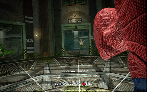 You now have to move the camera between the consecutive tunnels - Chapter 04 - The Thrill of the Hunt - p. 1 - Walkthrough - The Amazing Spider-Man - Game Guide and Walkthrough