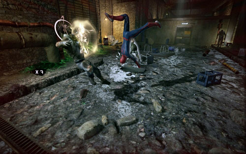 Three mutants will attack you behind the wall on the right - Chapter 04 - The Thrill of the Hunt - p. 1 - Walkthrough - The Amazing Spider-Man - Game Guide and Walkthrough