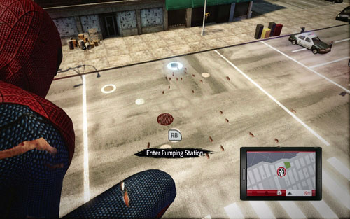 They will lead you to a sewer entrance, inside which the beast has hidden itself - Chapter 04 - The Thrill of the Hunt - p. 2 - Walkthrough - The Amazing Spider-Man - Game Guide and Walkthrough