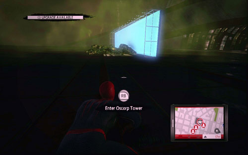 Land on the balcony in the upper part of the building - Chapter 05 - To Smash the Spider - Walkthrough - The Amazing Spider-Man - Game Guide and Walkthrough
