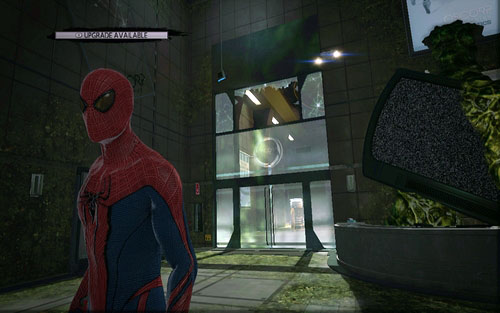 With the room clear, go through the hole in the window on the left - Chapter 06 - Smythe Strikes Back - p. 1 - Walkthrough - The Amazing Spider-Man - Game Guide and Walkthrough