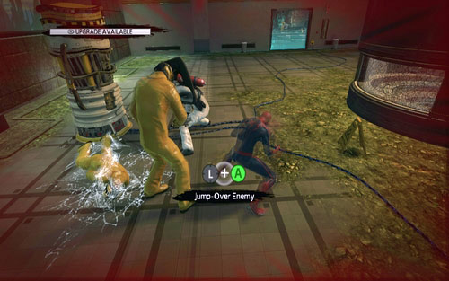 You will have to fight three enemies, including one with a shield - Chapter 06 - Smythe Strikes Back - p. 1 - Walkthrough - The Amazing Spider-Man - Game Guide and Walkthrough