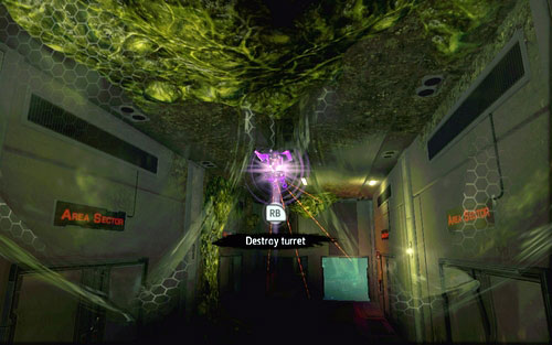 Destroy them quickly with the well known tactic and afterwards get rid of the turret by the ceiling - Chapter 06 - Smythe Strikes Back - p. 2 - Walkthrough - The Amazing Spider-Man - Game Guide and Walkthrough