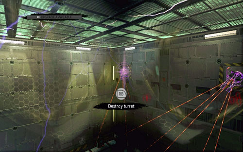 After you destroy another generator, quickly return onto the wall and destroy the shooting machines - Chapter 07 - Spidey to the Rescue - Walkthrough - The Amazing Spider-Man - Game Guide and Walkthrough