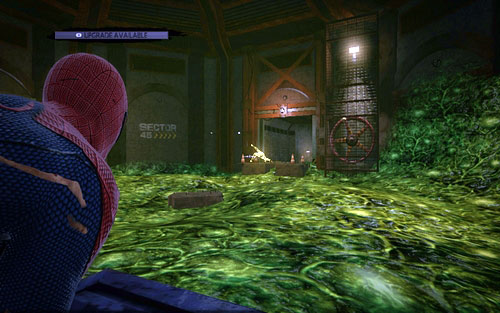 The tunnel will lead you to a room filled with a green substance - 1 - Train Docking Station - Side missions - The Amazing Spider-Man - Game Guide and Walkthrough