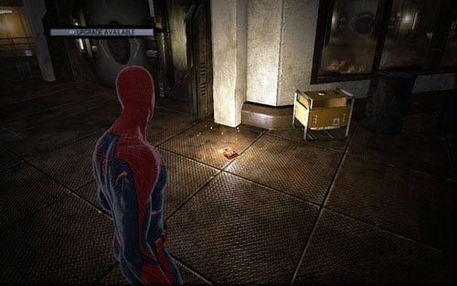 Hidden right beside the entrance to the room where the reporter is interrogated - Chapter 03 - In the Shadow of Evils Past - p. 1 - Collectibles inside buildings - The Amazing Spider-Man - Game Guide and Walkthrough