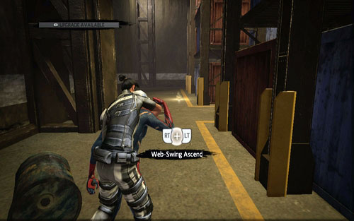 After you head inside, jump to the wall across from the entrance and afterwards turn right - Chapter 03 - In the Shadow of Evils Past - p. 1 - Collectibles inside buildings - The Amazing Spider-Man - Game Guide and Walkthrough