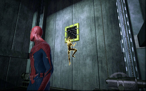 After riding the elevator down, enter the ventilation shaft behind your back - Chapter 03 - In the Shadow of Evils Past - p. 2 - Collectibles inside buildings - The Amazing Spider-Man - Game Guide and Walkthrough