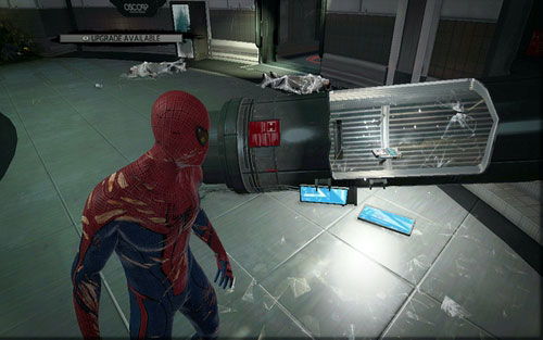 Collect it after defeating all the enemies - Chapter 06 - Smythe Strikes Back - p. 1 - Collectibles inside buildings - The Amazing Spider-Man - Game Guide and Walkthrough