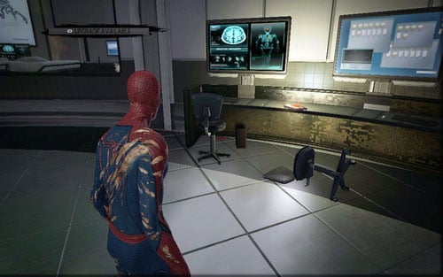 On one of the desks you will find the last manual - Chapter 06 - Smythe Strikes Back - p. 1 - Collectibles inside buildings - The Amazing Spider-Man - Game Guide and Walkthrough