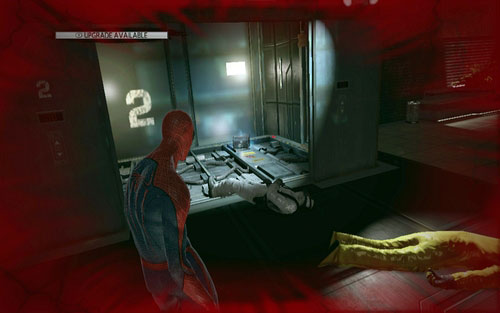 Inside the shaft of the broken elevator - Chapter 06 - Smythe Strikes Back - p. 2 - Collectibles inside buildings - The Amazing Spider-Man - Game Guide and Walkthrough