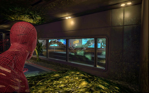 A bit further you should see a mechanical snake behind a window - Chapter 06 - Smythe Strikes Back - p. 2 - Collectibles inside buildings - The Amazing Spider-Man - Game Guide and Walkthrough