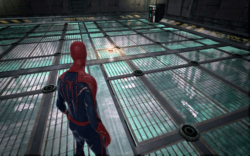 In the middle of a large platform with four generators - Chapter 07 - Spidey to the Rescue - p. 1 - Collectibles inside buildings - The Amazing Spider-Man - Game Guide and Walkthrough