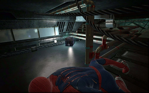 At the end on the right there' a Tech Piece - Chapter 10 - Spider-Man No More! - p. 2 - Collectibles inside buildings - The Amazing Spider-Man - Game Guide and Walkthrough