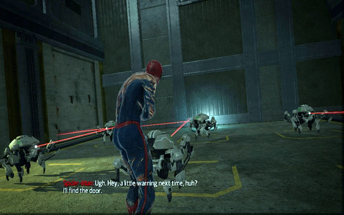 After getting away from the mad scientist, you will reach a room with inactive robots - Chapter 10 - Spider-Man No More! - p. 2 - Collectibles inside buildings - The Amazing Spider-Man - Game Guide and Walkthrough