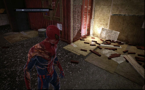 Inside the room with the first enemies, go straight and jump over the tall fence - Chapter 12 - Where Crawls the Lizard? - Collectibles inside buildings - The Amazing Spider-Man - Game Guide and Walkthrough