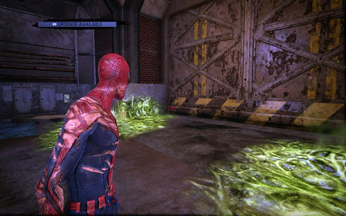 After leaving the room with the first enemies, you will reach a corridor which will be afterwards locked - Chapter 12 - Where Crawls the Lizard? - Collectibles inside buildings - The Amazing Spider-Man - Game Guide and Walkthrough