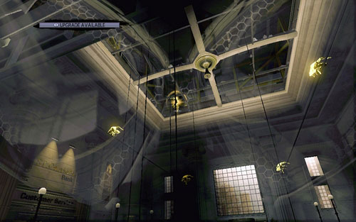 After the SWAT team moves in, use web to fly onto the broken ceiling - St. Gabriel's Bank - Collectibles inside buildings - The Amazing Spider-Man - Game Guide and Walkthrough