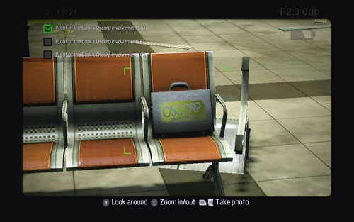 On one of them there's a suitcase which you need to take a photo of - St. Gabriel's Bank - Collectibles inside buildings - The Amazing Spider-Man - Game Guide and Walkthrough