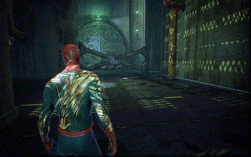 After meeting with the Rhino, jump over the metal bars and turn right - Water Treatment Facility - Collectibles inside buildings - The Amazing Spider-Man - Game Guide and Walkthrough