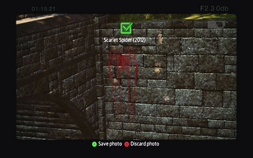 On one of the walls you will find the symbol which you need to photograph - Costumes list - Spider-Man's costumes - The Amazing Spider-Man - Game Guide and Walkthrough