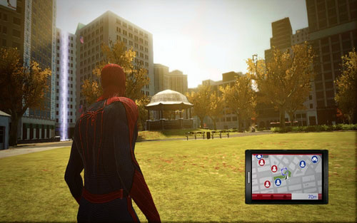 Inside the small park you should find a little gazebo - Costumes list - Spider-Man's costumes - The Amazing Spider-Man - Game Guide and Walkthrough
