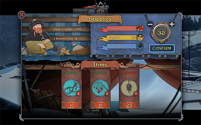 Make sure that the caravan has enough supplies - Journey to Einartoft | Chapter 4 - Chapter 4 - The Banner Saga Game Guide