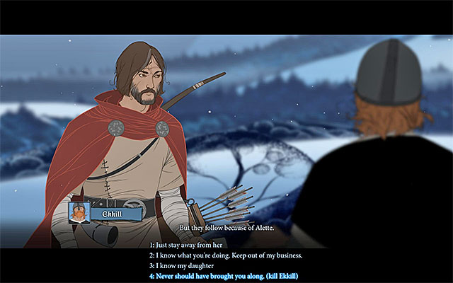 The most aggressive variant involves murdering Ekkill - Journey to Grofheim | Chapter 4 - Chapter 4 - The Banner Saga Game Guide