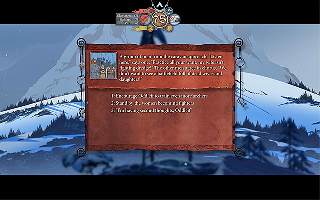 Trained warriors will strengthen your caravan - Journey to Grofheim | Chapter 4 - Chapter 4 - The Banner Saga Game Guide