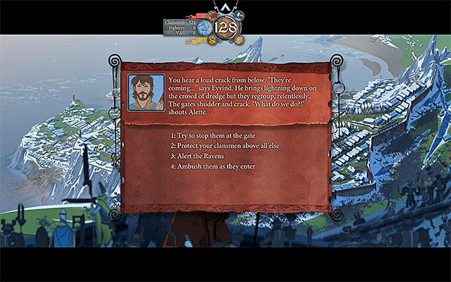 Each of the options in the list results in a different battle - Boersgard - the siege | Chapter 7 - Chapter 7 - The Banner Saga Game Guide