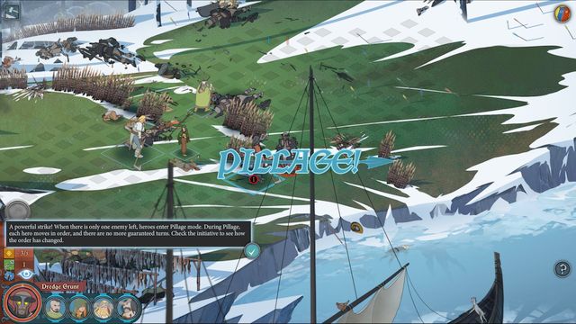 The stronger side of the conflict gains the advantage in the order of moves only in the Pillage Mode - Movement around the battlefield and succession of moves | Combat - Combat - The Banner Saga 2 Game Guide
