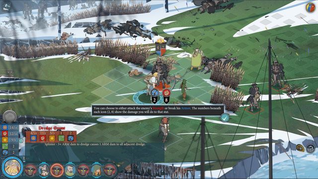 When attacking opponents, first focus on their armor and then on their health bars - Dealing and taking damage | Combat - Combat - The Banner Saga 2 Game Guide