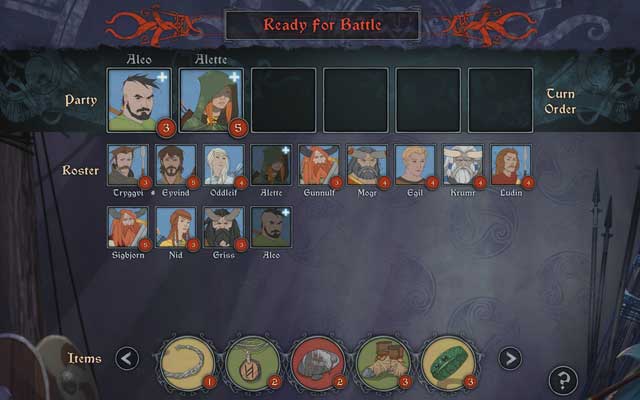 Regardless of whether you start the game as Alette or Rook, the hero make-up of your army is initially the same. - Journey to Ormsdalr | Chapter 8 - Chapter 8 - The Banner Saga 2 Game Guide