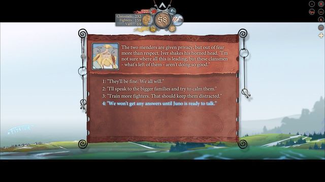 The second decision you will have to take along your path to Fiskivik will concern commotion in the caravan, caused by recent events - Road to Fiskivik | Chapter 12 - Chapter 12 - The Banner Saga 2 Game Guide