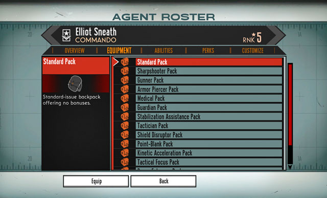 List looks impressive. - Backpacks - The Bureau: XCOM Declassified - Game Guide and Walkthrough